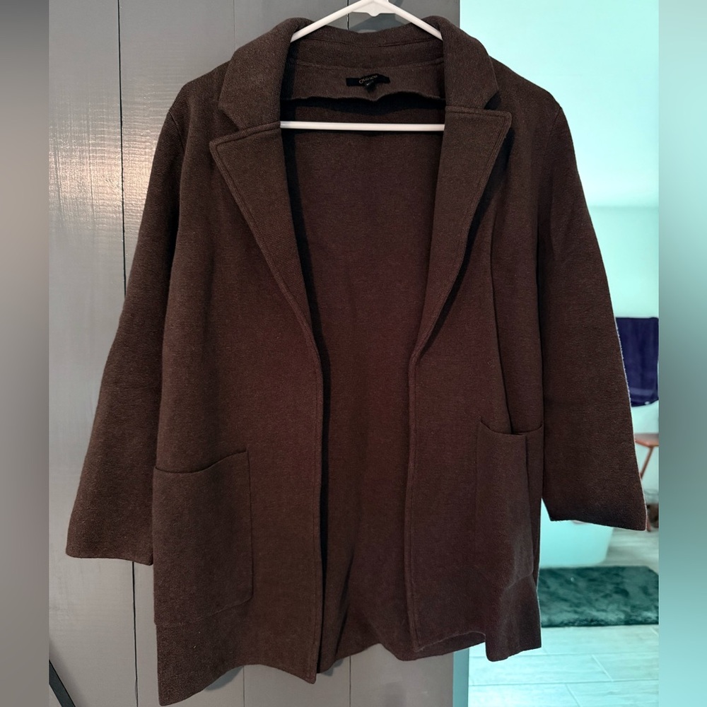 Quince Chocolate Brown Knit Cardigan